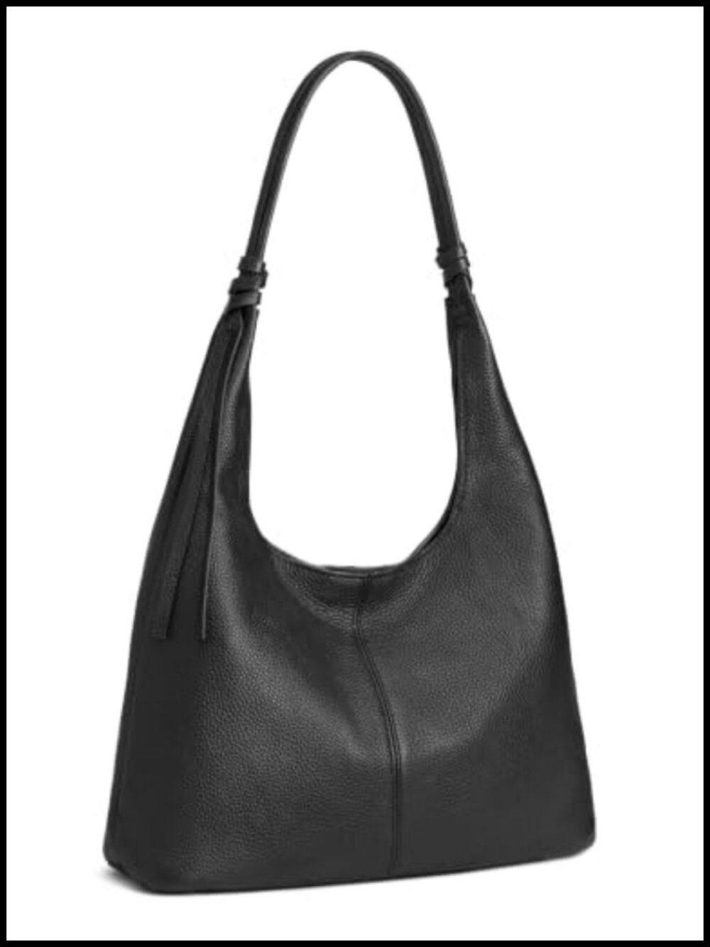 Genuine Leather Slouchy Hobo Shoulder Bag Tassel Women Everyday Purse